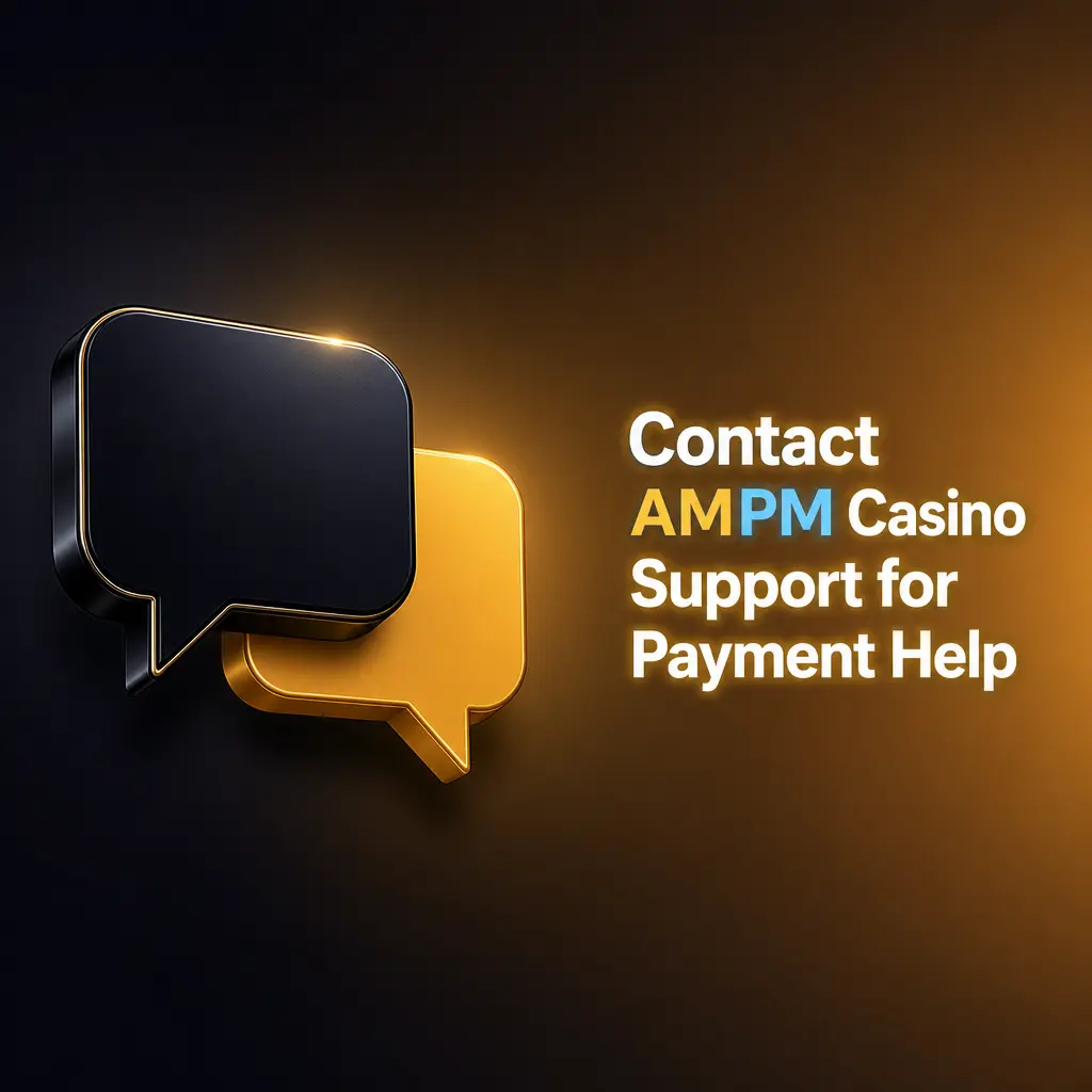 AMPM Casino support options for payment help: live chat, email, and ticket system